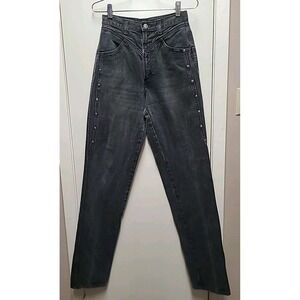 Rockies Rocky Mountain Studded Buttons Charcoal High Waist Women's Size 9 (Read)